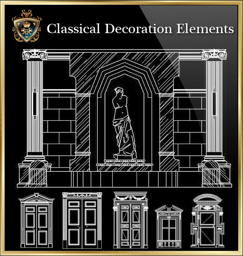 ★【Classical Decoration Elements 03】Luxury home, Luxury Villas, Luxury Palace, Architecture Ornamental Parts, Decorative Inserts & Accessories, Handrail & Stairway Parts, Outdoor House Accessories, Euro Architectural Components, Arcade