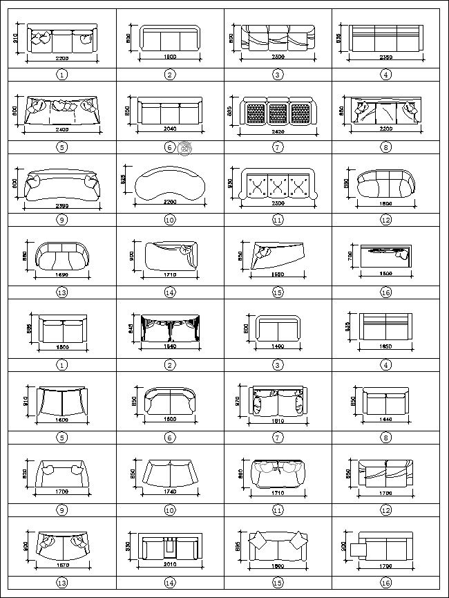 Best sofa blocks and elevation