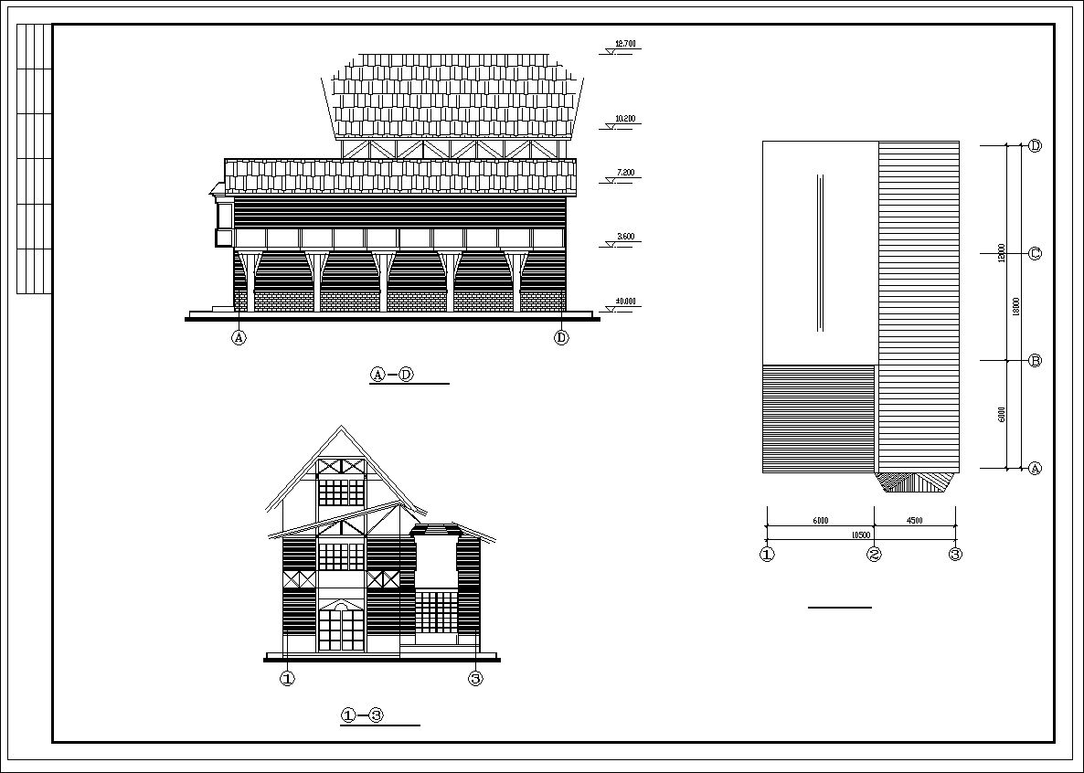 Dream French Town plan,elevation,details drawings