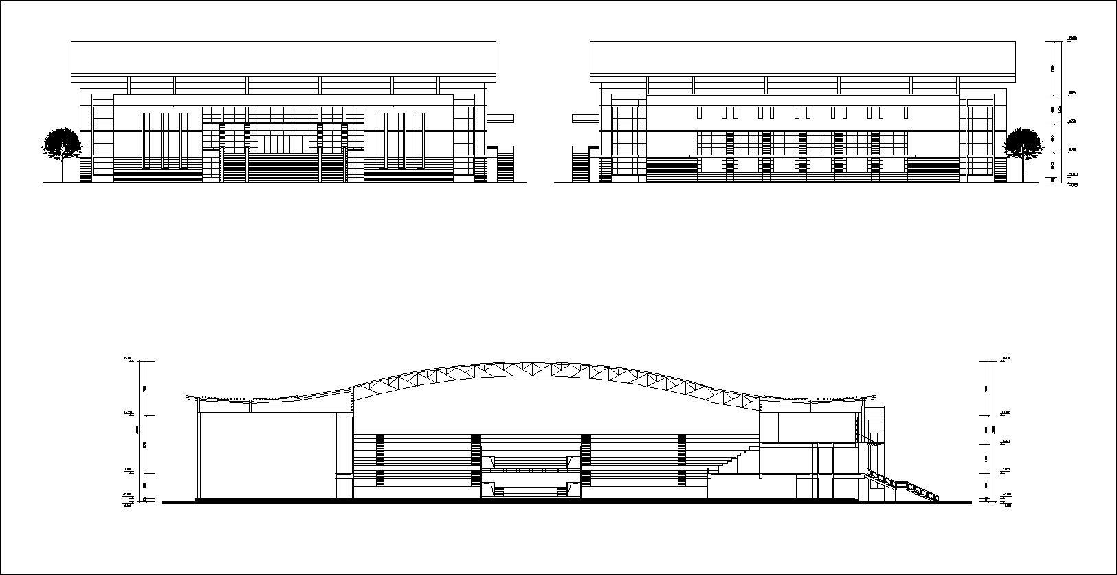 ★【Stadium Design Drawings】 Stadium Floor Plans and Drawings-Elevations, Design  concept, and Details
