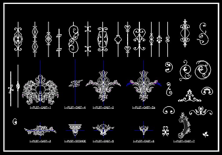 Decorative Elements,Carried of viceroys,Outdoor Decoration,Columns,CAD blocks for outdoor living design projects