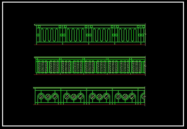 Wrought iron railing fence 