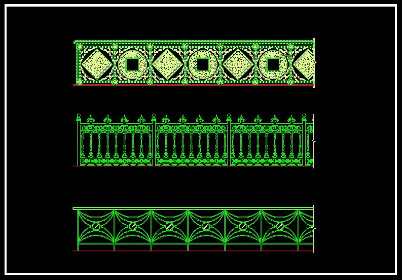 Wrought iron railing fence 