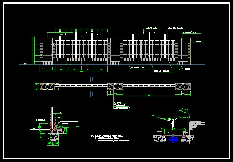 Wrought iron railing fence 